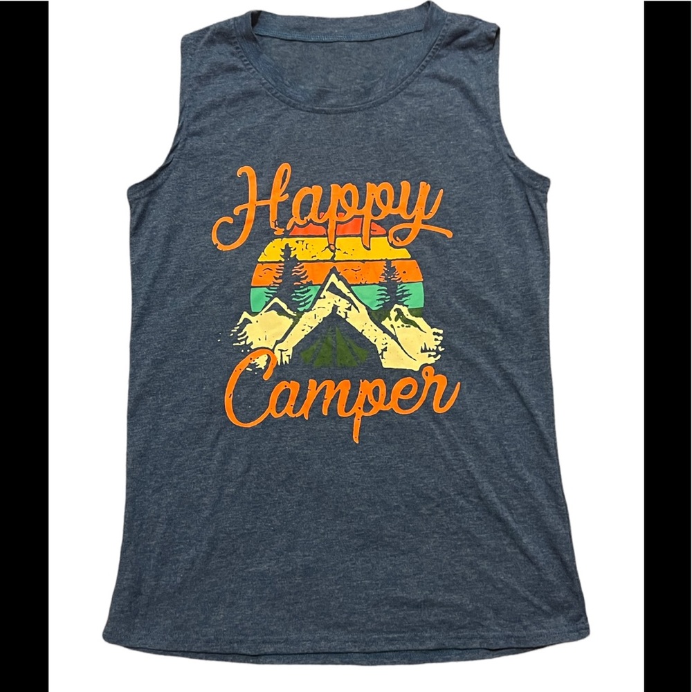 Happy Camper Sleeveless Graphic Top